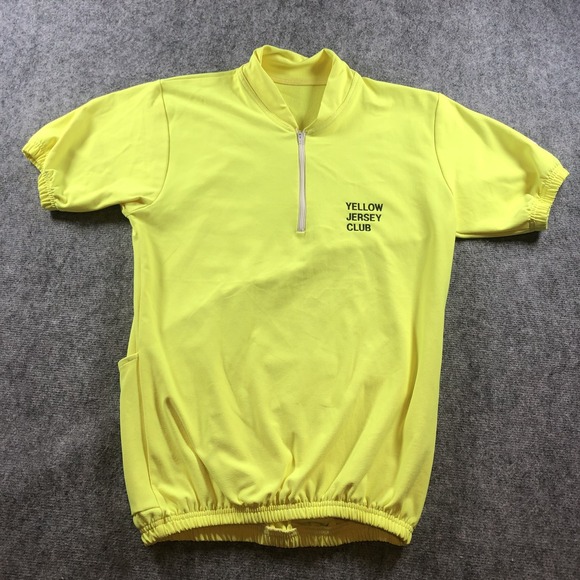 Vintage Yellow Jersey Club Cycling Jersey Mens Large Bike Tour 90s - Picture 1 of 6